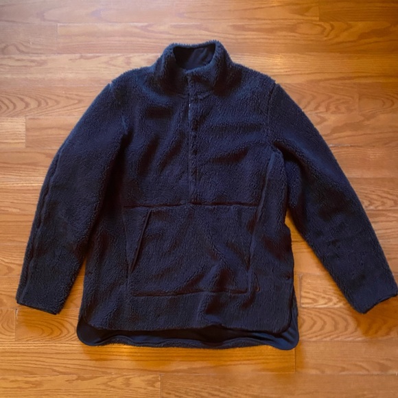 Nike Yoga Sherpa Anorak Pullover Half-Zip Jacket Men’s Medium Navy Blue - Picture 5 of 12